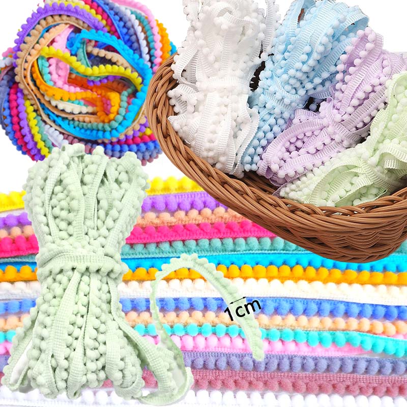 Fringe Ribbon Sewing - Fita de Renda com Mini Pompons