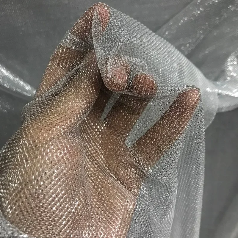 Crystal Mesh Fabric - Malha elástica tecido brilhante leve pequena