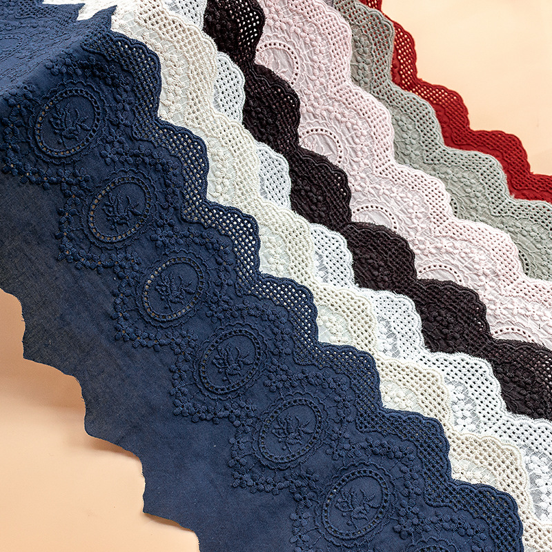 Lace Ribbon Trim - 2 metros de algodão colorido bordado