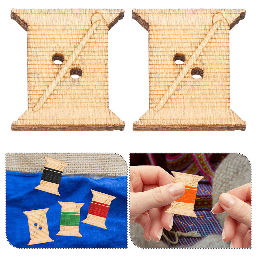 Embroidery Craft - 100 Peças de Bobinas de Madeira