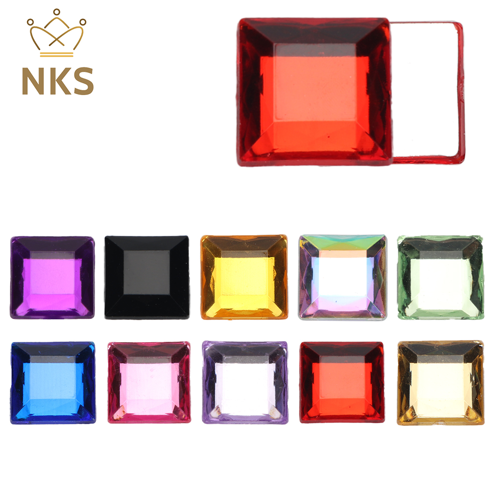 Nks 10mm 12mm facetado quadrad - Hotfix Rhinestone Sheet avaliação e preço