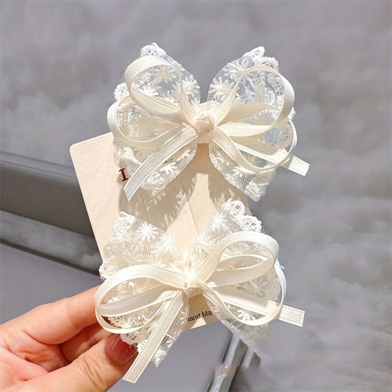 2 pçs elegante laço arco gramp - Lace Ribbon Trim avaliação e preço