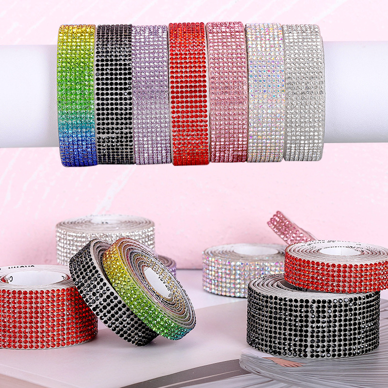 1 jarda auto adesivo strass ad - Hotfix Rhinestone Sheet avaliação e preço