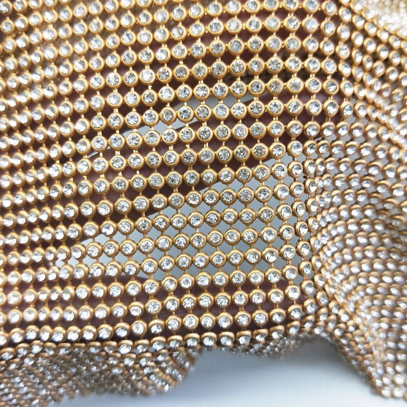 45x120cm base de ouro brilhant - Crystal Mesh Fabric avaliação e preço