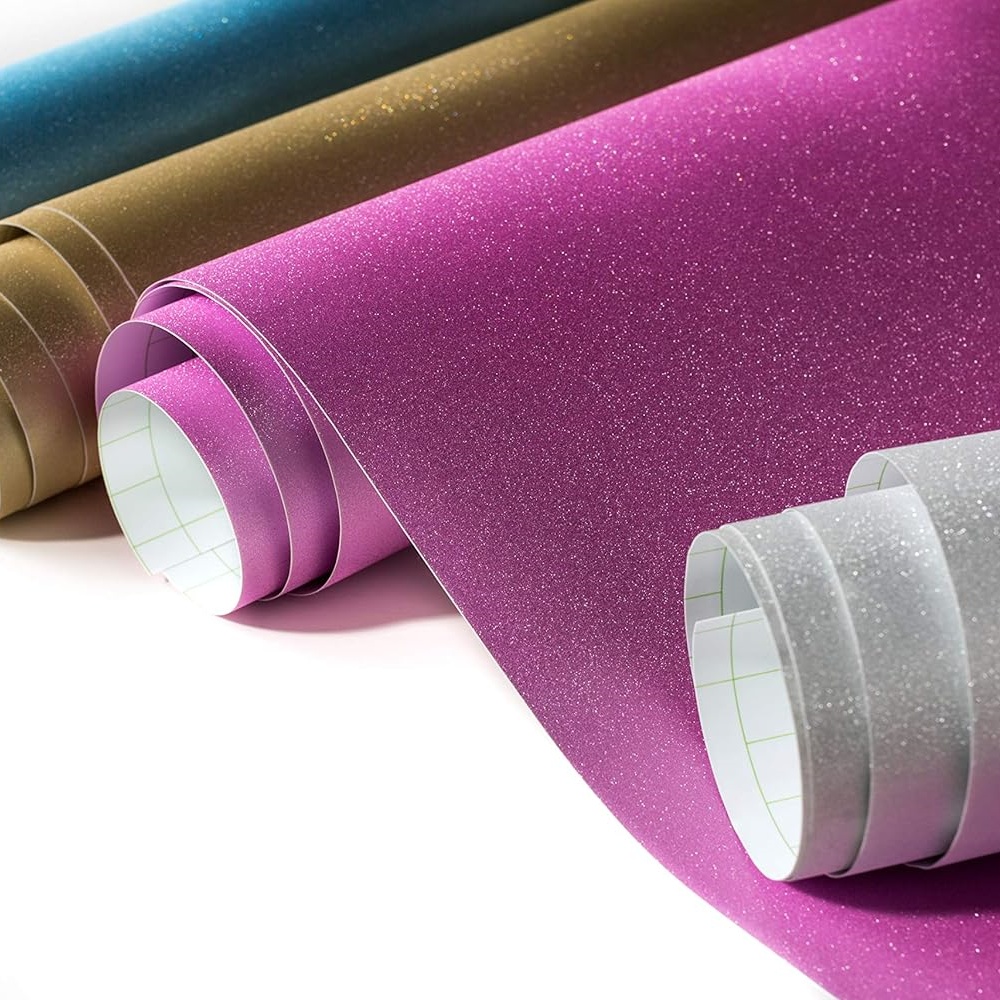 Vinil adesivo com glitter inte - Glitter Vinyl Roll avaliação e preço
