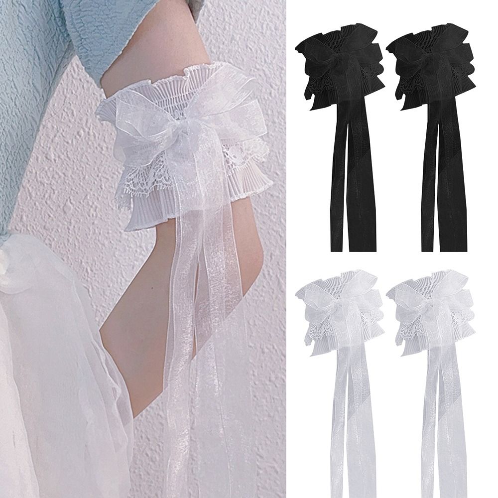 Elastic Ruffled Lace Arm Warme - Lace Ribbon Trim avaliação e preço