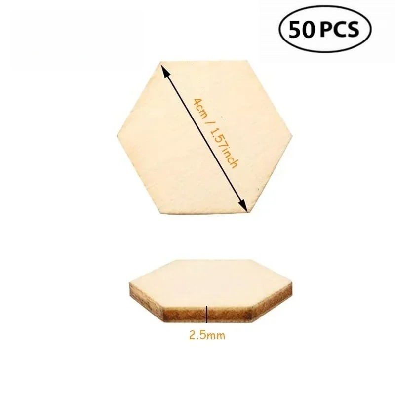 50 peças 4cm peças hexagonais  - Craft Embellishment avaliação e preço
