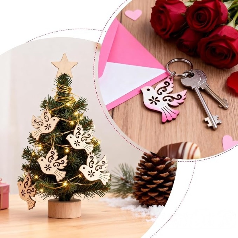 50 Peças de Recortes de Madeir - Craft Embellishment avaliação e preço