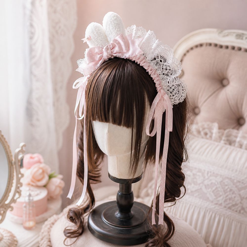 Nova Tiara de Orelhas de Coelh - Lace Ribbon Trim avaliação e preço