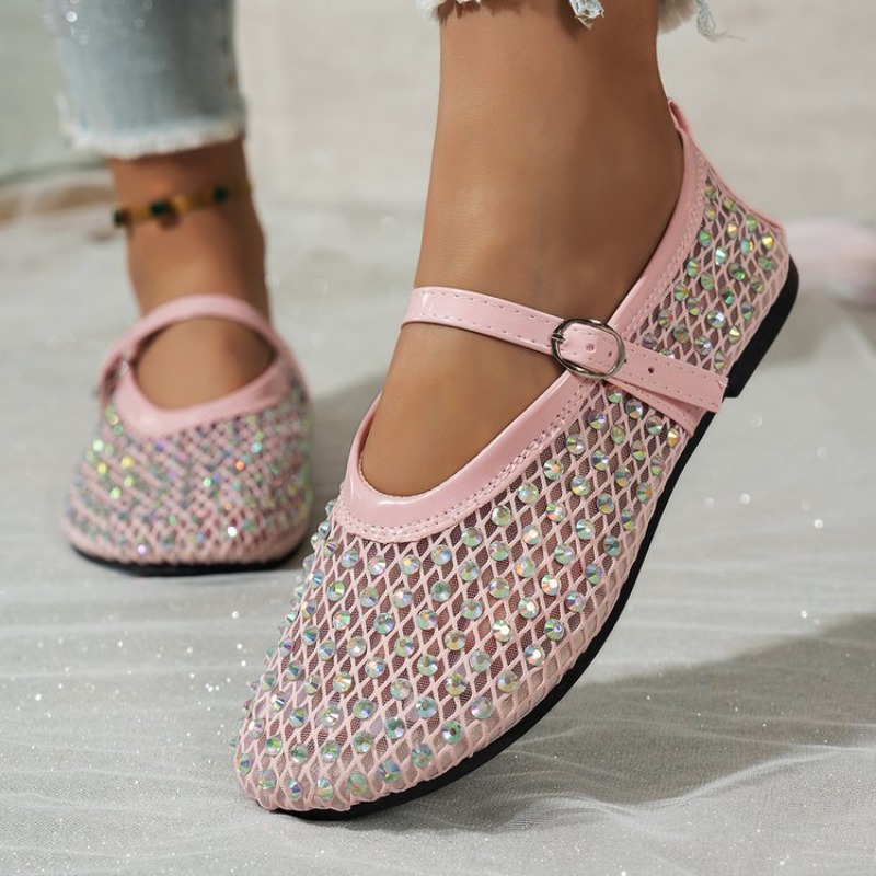 Sapatilhas Femininas de Moda c - Crystal Mesh Fabric avaliação e preço