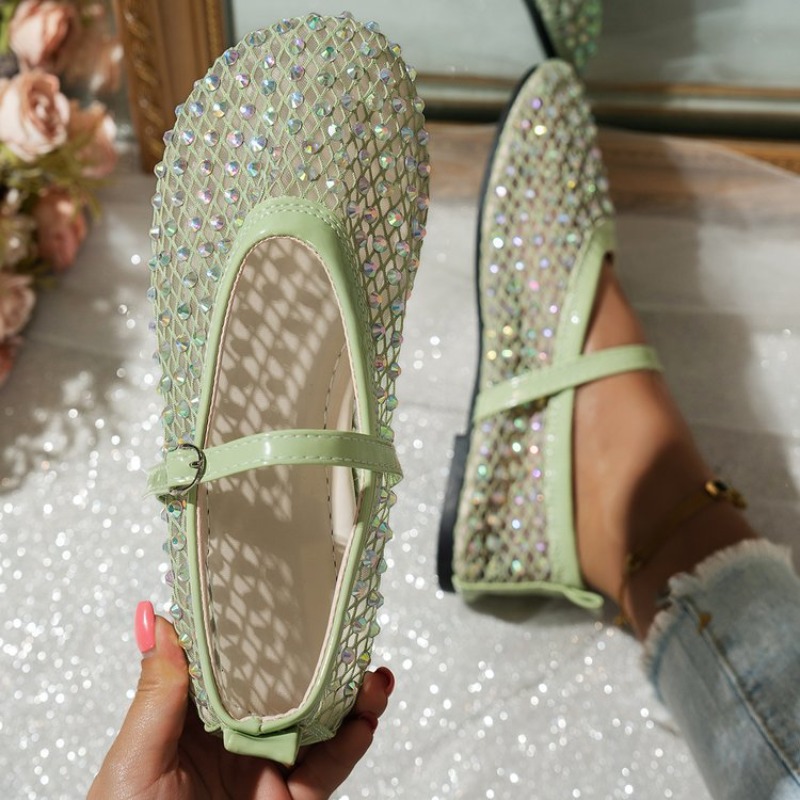 Sapatilhas Femininas de Moda c - Crystal Mesh Fabric avaliação e preço