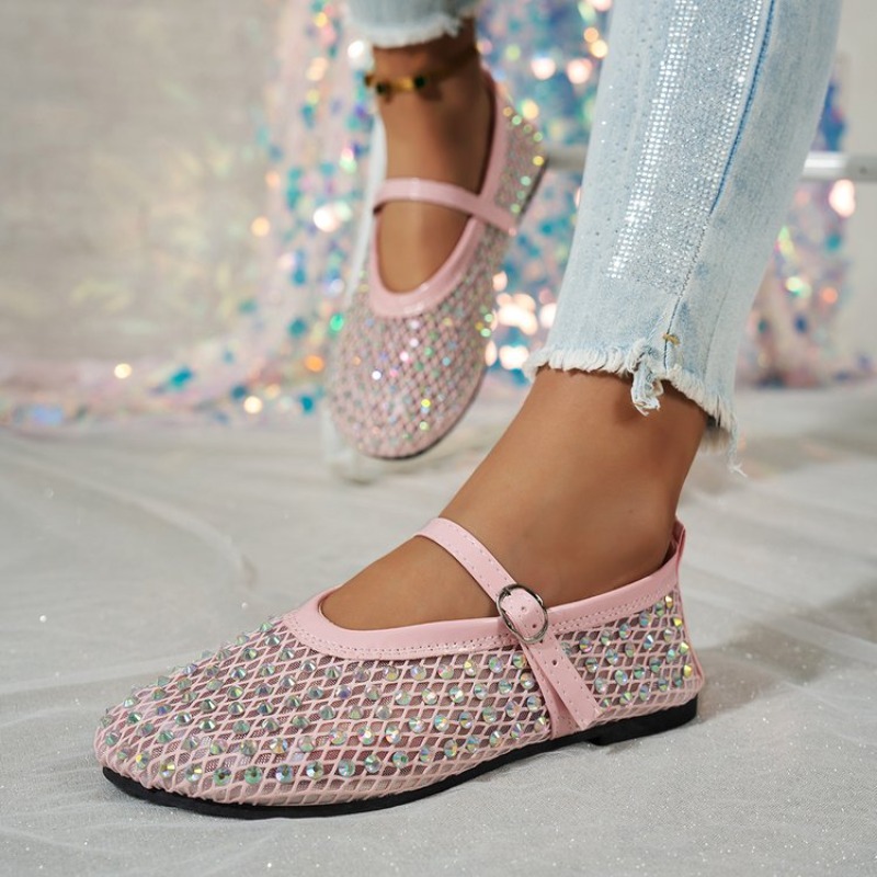Sapatilhas Femininas de Moda c - Crystal Mesh Fabric avaliação e preço