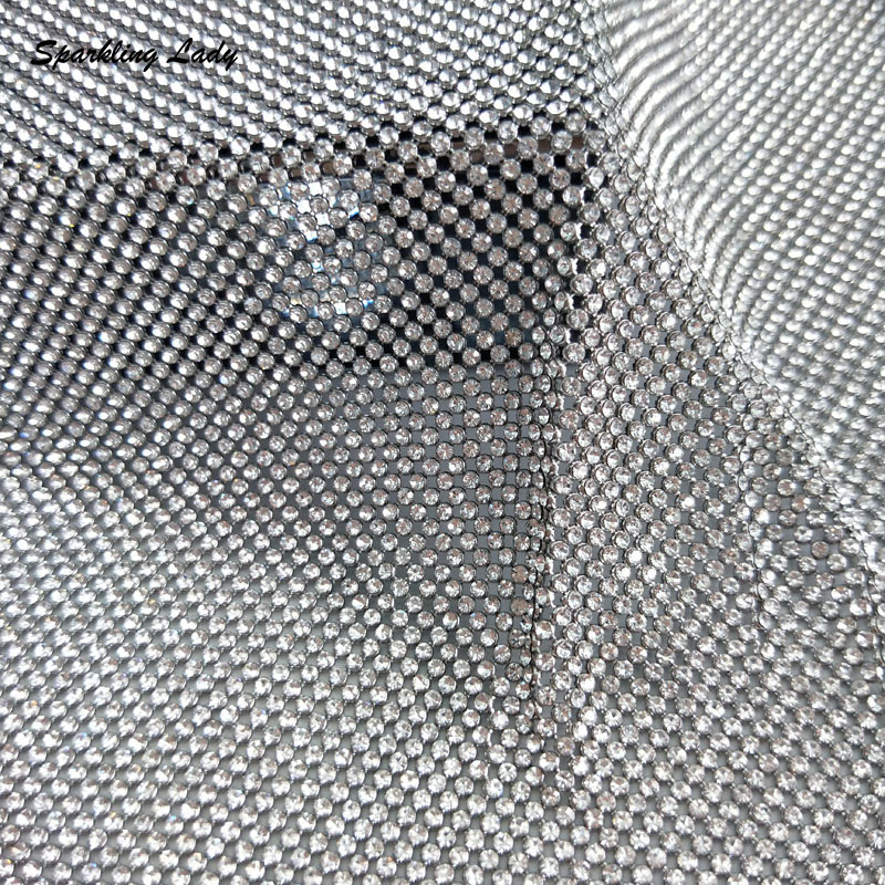 Tecidos de malha de cristal pr - Crystal Mesh Fabric avaliação e preço