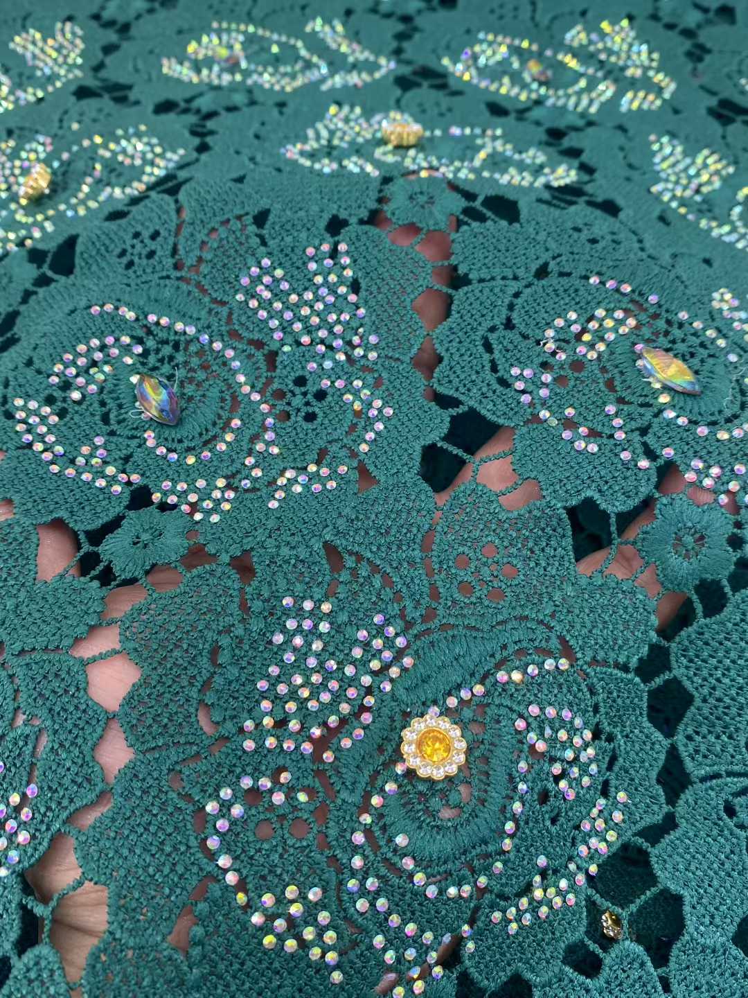 Mais recente cabo guipure teci - Crystal Mesh Fabric avaliação e preço